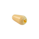 A stratocaster guitar selector switch tip in a cream color. This tip is a direct replacement for 3-way and 5-way selector lever switches with a universal fit.