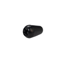 A Mojotone Stratocaster guitar selector switch tip in black that is laying on its side.