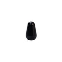 A Mojotone Stratocaster guitar selector switch tip in black standing upright.