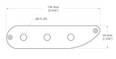 P Bass/Tele 3 Hole Control Plate Chrome