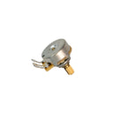 One Mojotone CTS 250K "Blender" guitar potentiometer laid on its side.