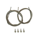 A Mojotone vintage reverb wire kit consisting of two coiled metal cables with three small metal connectors that does not come pre-soldered.