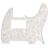 Mojotone Electric Guitar Humbucker Cutout Pickguard for Tele 8 Hole White Pearl 3-Ply
